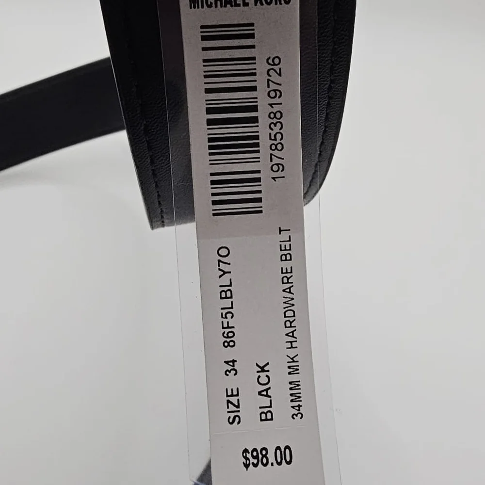 NWT Michael Kors Black Belt with Silver Buckle